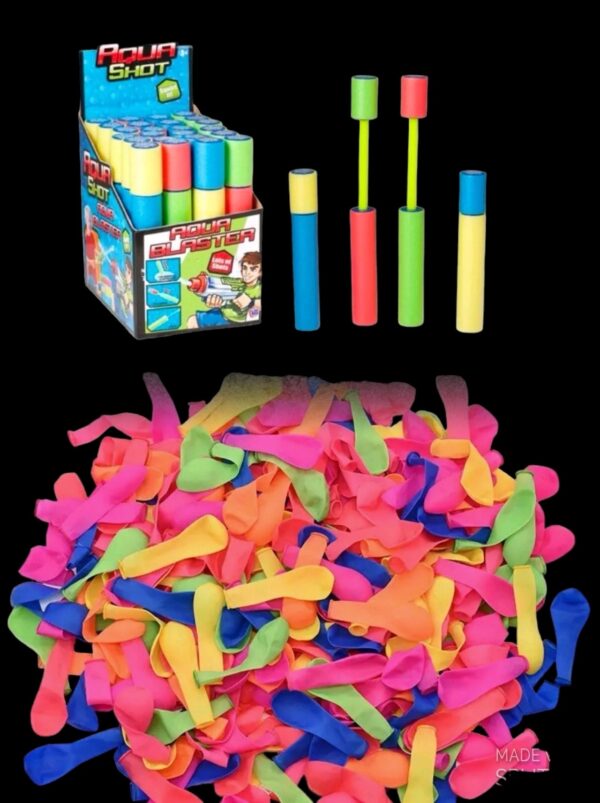 3 Water Blasters and 500pc Water Balloon Pack